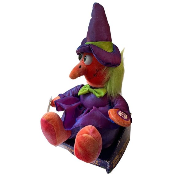 Vtg Dan Dee Halloween Singing Spooky Witch Dizzy Head Animated Plush 13” Spin - Picture 5 of 5